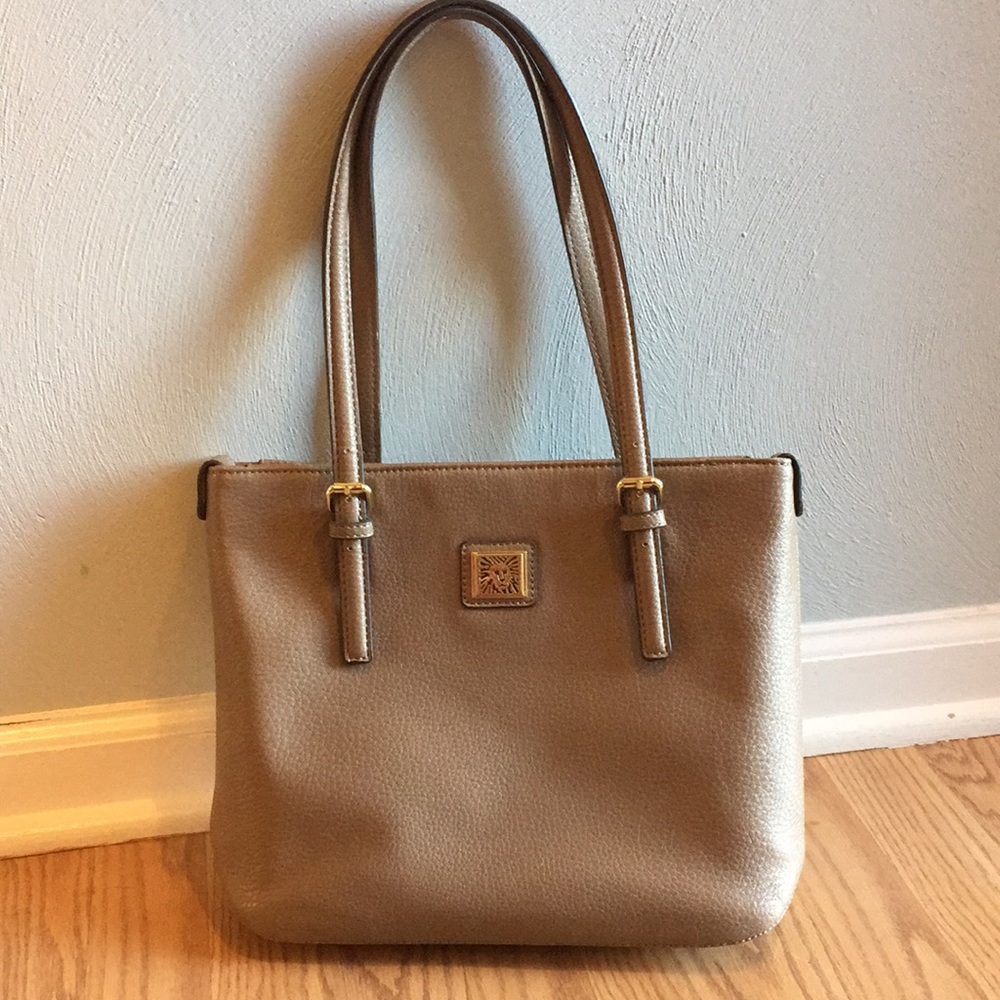 Anne Klein bucket tan purse